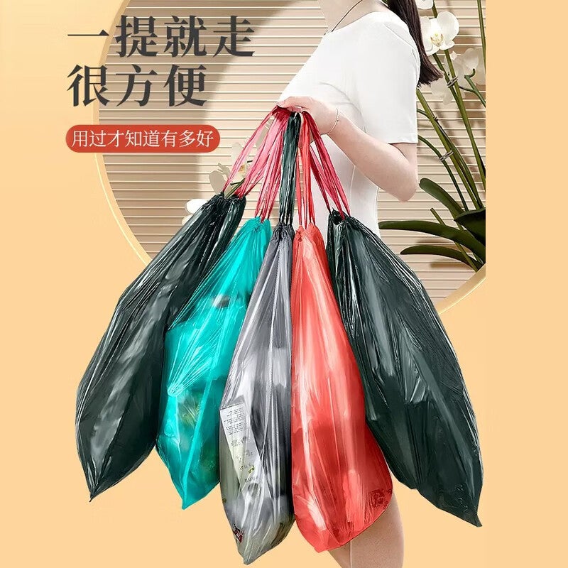 Chentao Drawstring Garbage Bags For Household Use, Thickened 5G, Exclusively For Supply, Pe Black Bags - Image 4